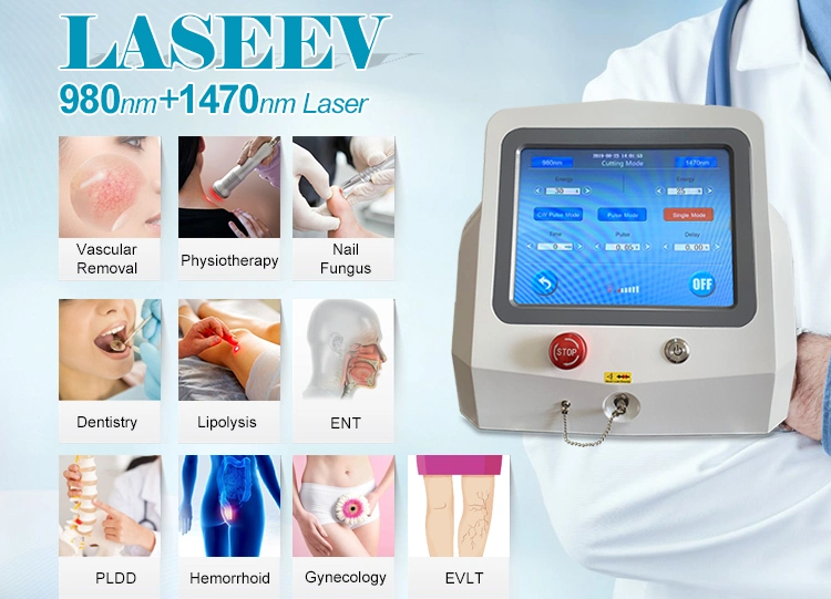 Doctor Recommended Anal Fistula Piles Hemorrhoids Sinus Pilonidal Surgery Laser 980nm 1470nm Triangelmed Proctology Surgery Medical Diode Laser Machine